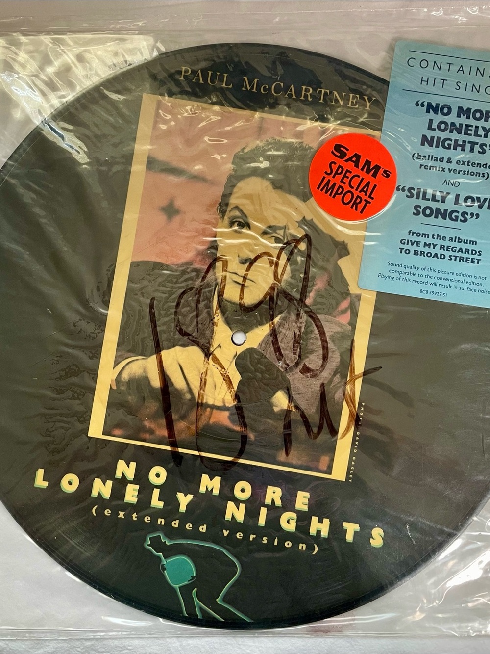 Factory Sealed VTG Paul McCartney No More Lonely Nights 12" Vinyl Picture Disc